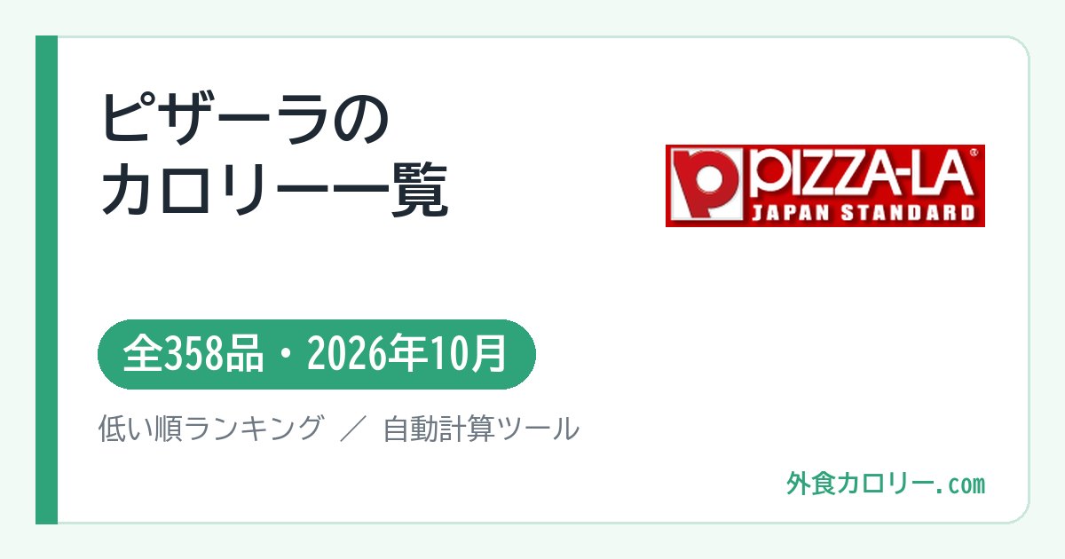 ピザーラのカロリー一覧(全358品・2026年10月)